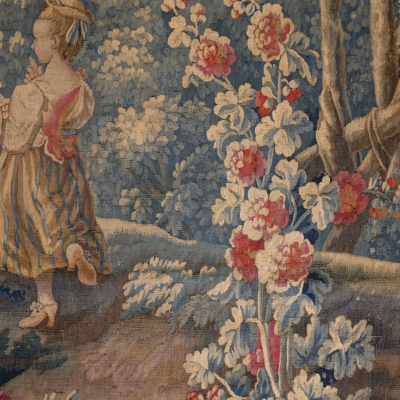 Tapisserie Aubusson Fin XVIII Les Oiseleurs VENDUE