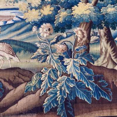 Tapisserie Aubusson Verdure d'époque Louis XV