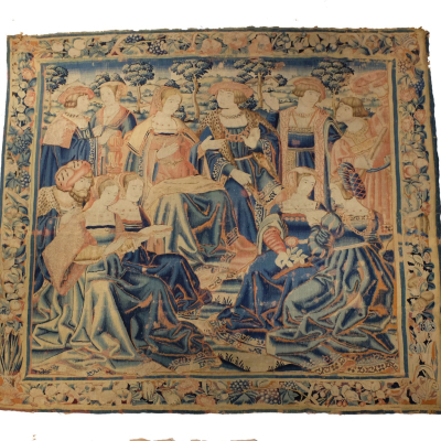 Tapisserie Flandres Scène de cours VENDUE 