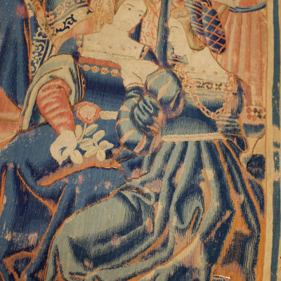 Tapisserie Flandres Scène de cours VENDUE 